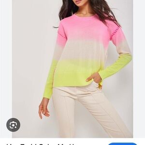 Lisa Todd cashmere Pink and Cream Crew Neck Sweater
